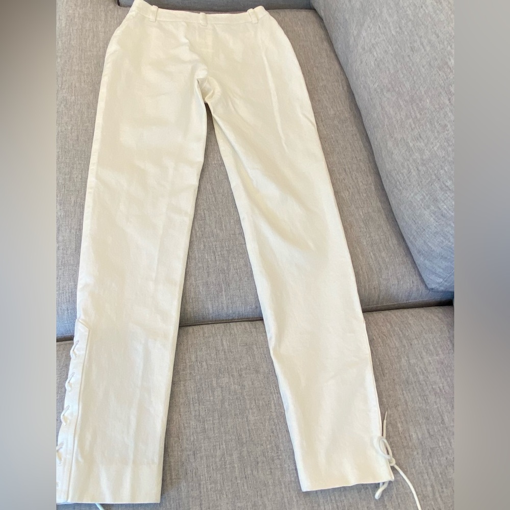 Vintage Chanel White Jeans The 1997 Cruise Collection By Karl Lagerfeld Size 2/4 - Picture 3 of 9